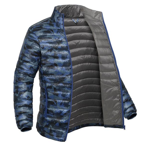 winter lightweight down jacket men new arrival winter down coat men camouflage stand collar windbreaker thick warm outerwear, Black